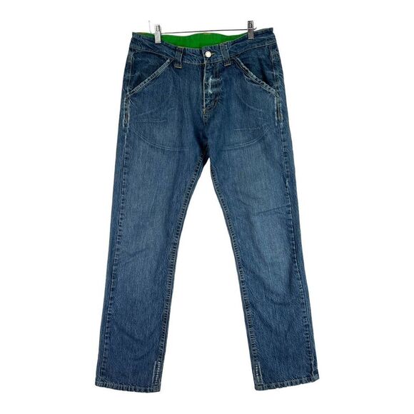 Vintage BLOCK 60 Men’s Blue Cotton Straight Leg Jeans US 33 Made in Italy | $500 - Picture 1 of 14